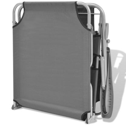 vidaXL Sunlounger | Steel Grey | Powder-coated steel frame, Polyester fabric