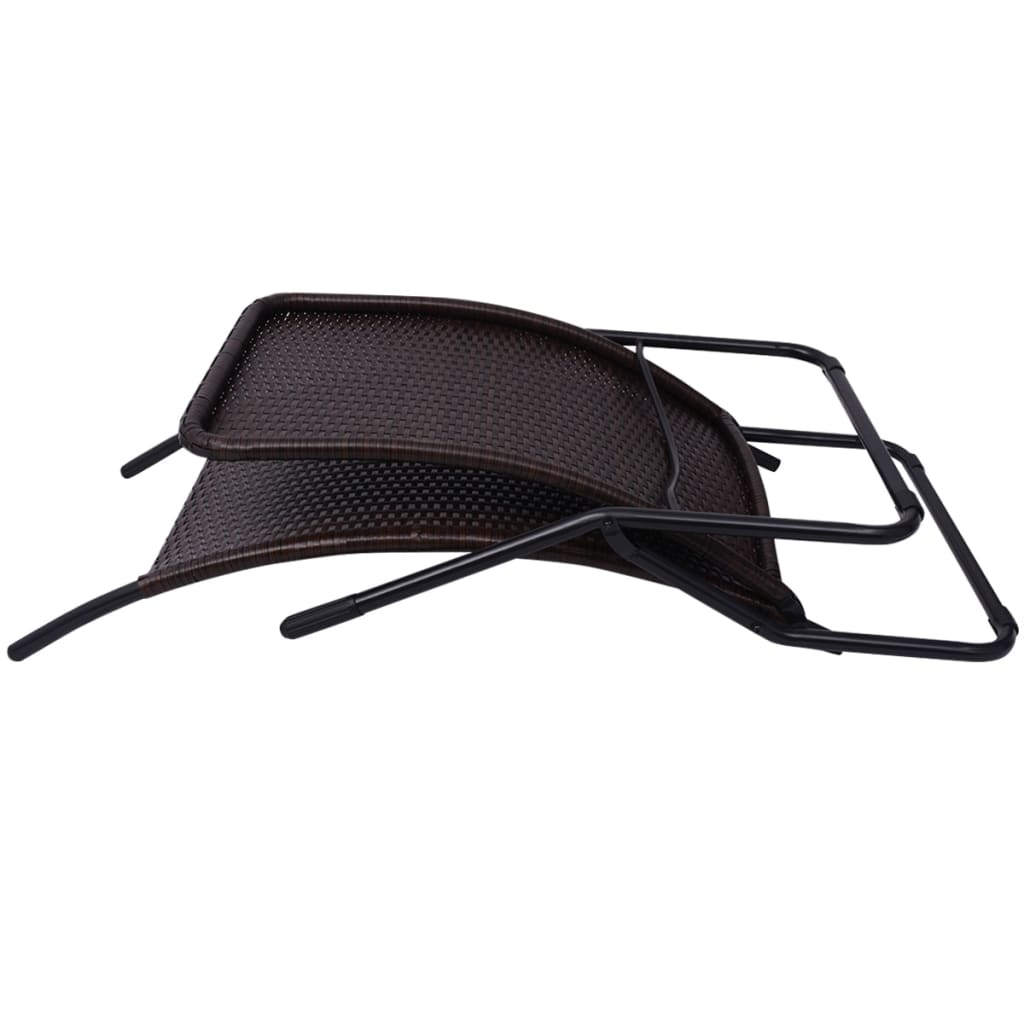 vidaXL Sun Lounger | Brown | Poly Rattan, Powder-Coated Steel | Medium