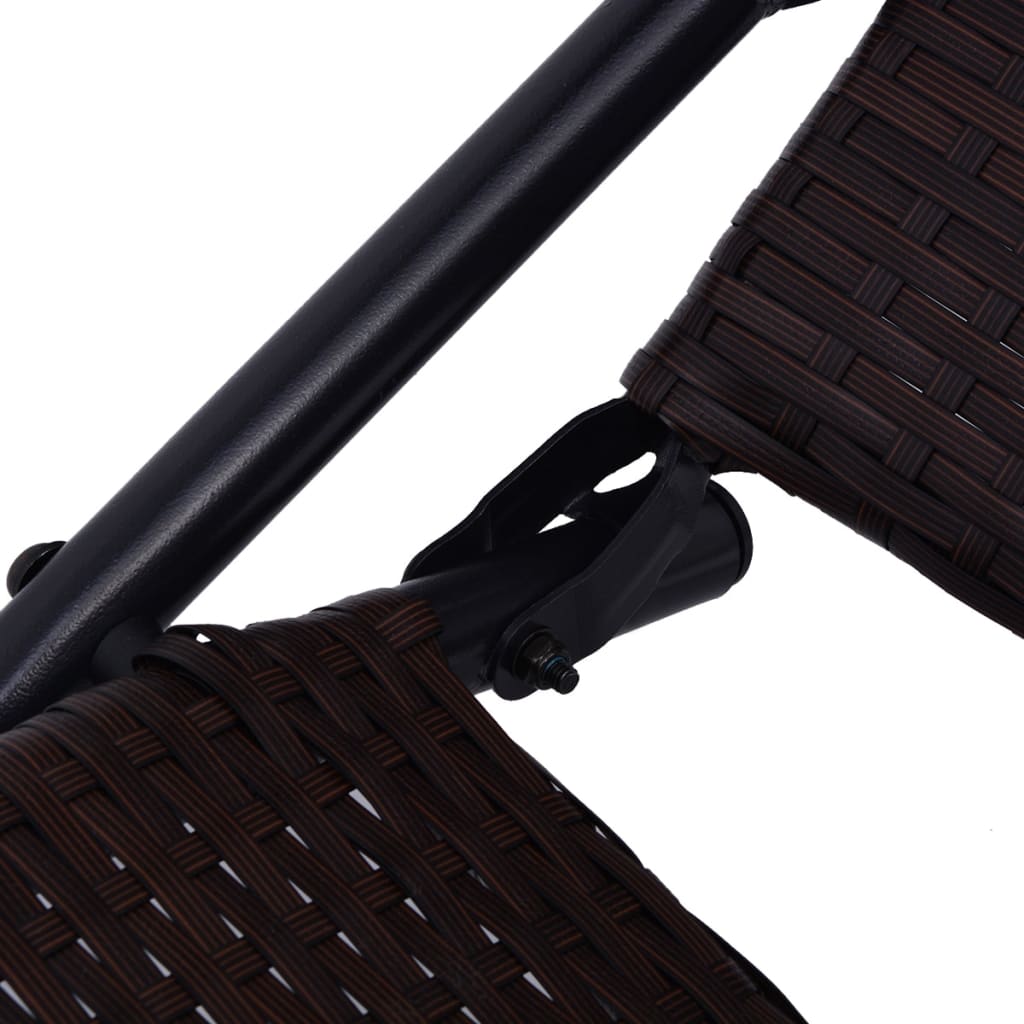 vidaXL Sun Lounger | Brown | Poly Rattan, Powder-Coated Steel | Medium