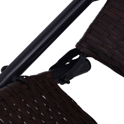 vidaXL Sun Lounger | Brown | Poly Rattan, Powder-Coated Steel | Medium