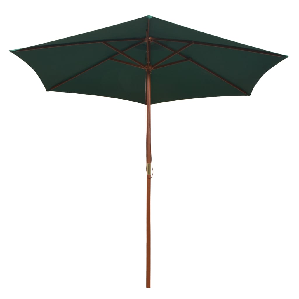 42961 vidaXL Parasol 270x270 cm Wooden Pole Green