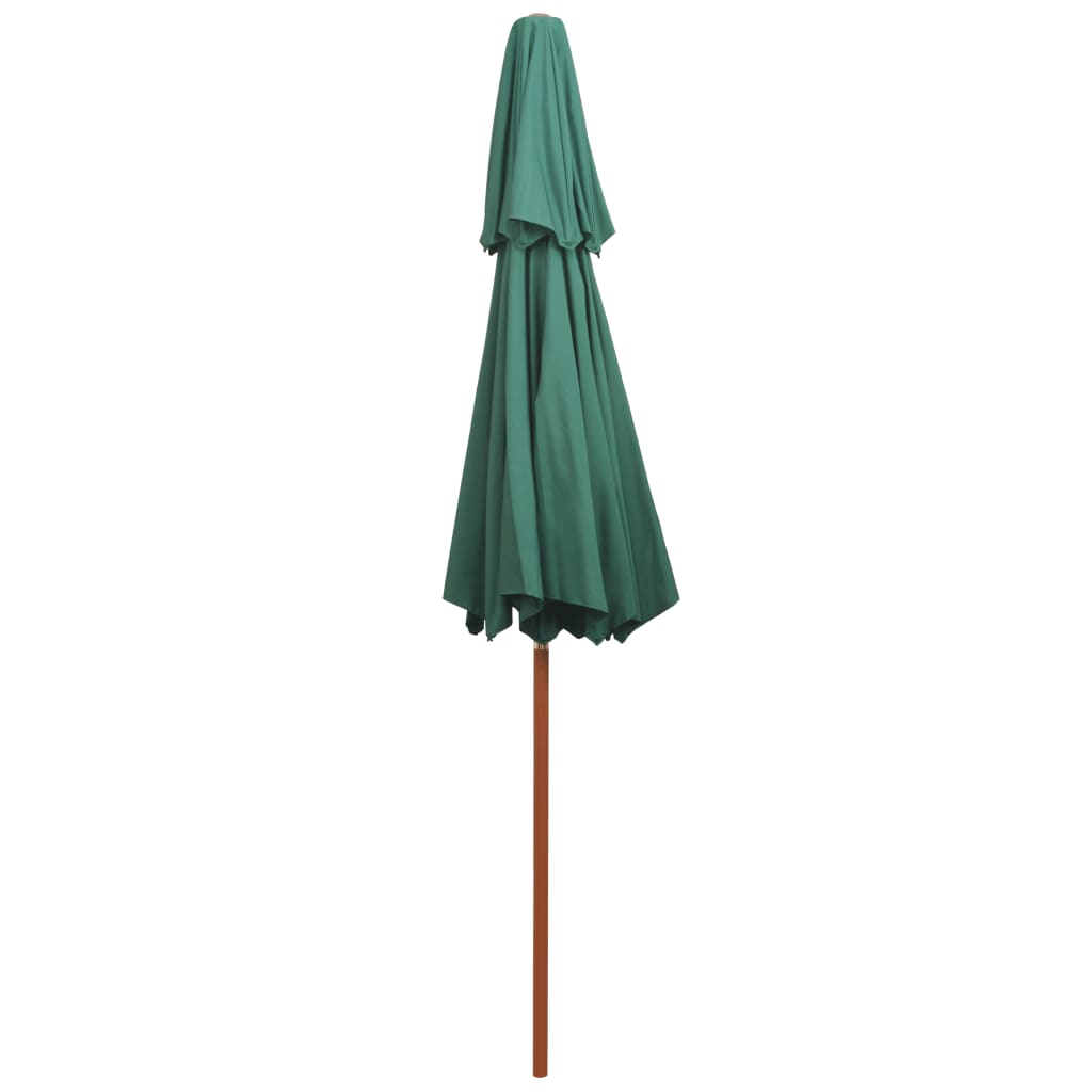 vidaXL Double Decker Garden Parasol 270x270 cm Wooden Pole Green