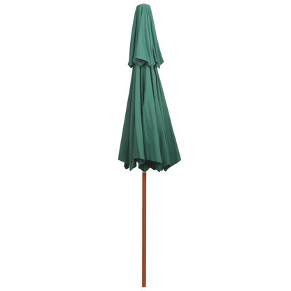 vidaXL Double Decker Garden Parasol 270x270 cm Wooden Pole Green