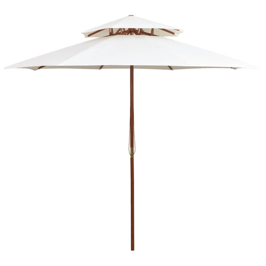 vidaXL Parasol | Cream White | Polyester cover | Large | Adjustable Armrests