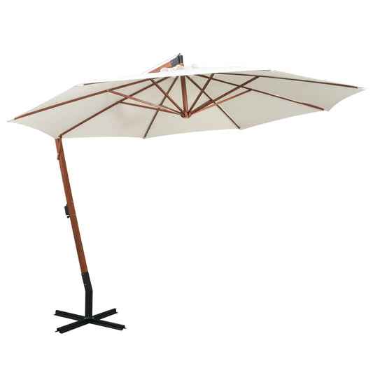 vidaXL Garden Parasol | White | Polyester fabric | 3.5m diameter