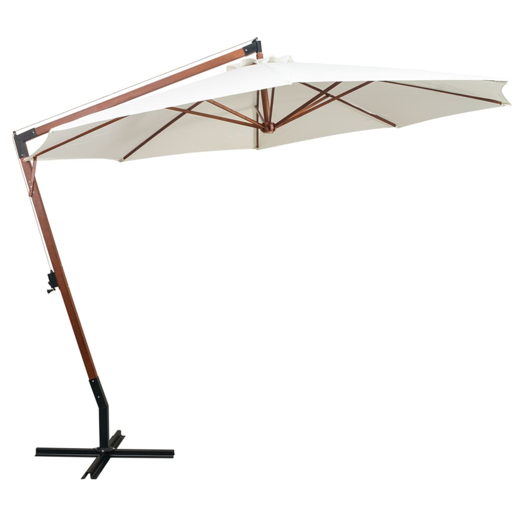 vidaXL Garden Parasol | White | Polyester fabric | 3.5m diameter