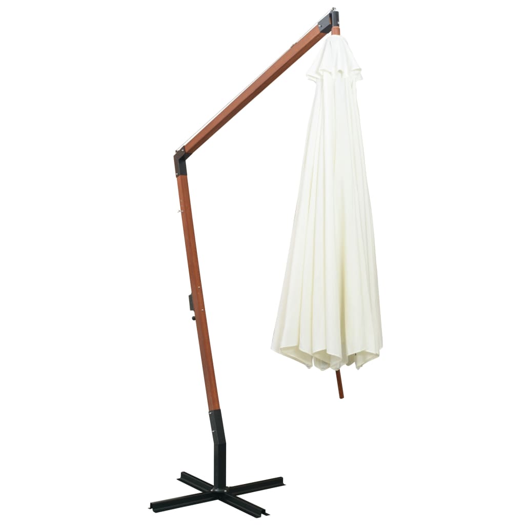 vidaXL Garden Parasol | White | Polyester fabric | 3.5m diameter