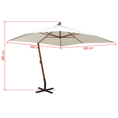 vidaXL Garden Parasol | White | Polyester fabric | Large