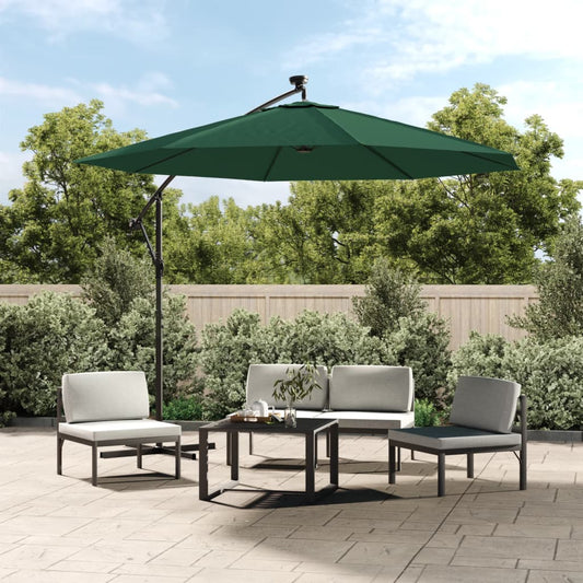 vidaXL Hanging Parasol | Green | Polyester fabric, Metal | 300 cm diameter