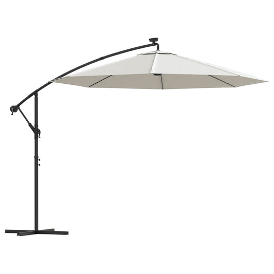 vidaXL Hanging Parasol | Sand | Polyester | Large | Collapsible