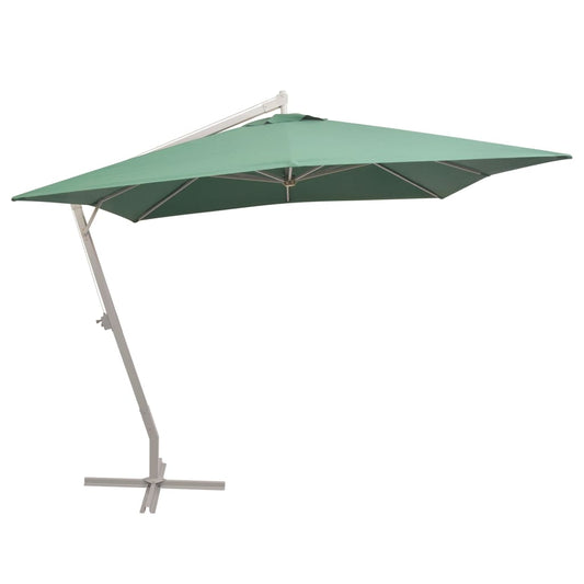 vidaXL Hanging Parasol | Green | Polyester Fabric | Large | Height-Adjustable