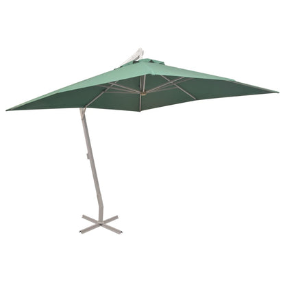 vidaXL Hanging Parasol | Green | Polyester Fabric | Large | Height-Adjustable
