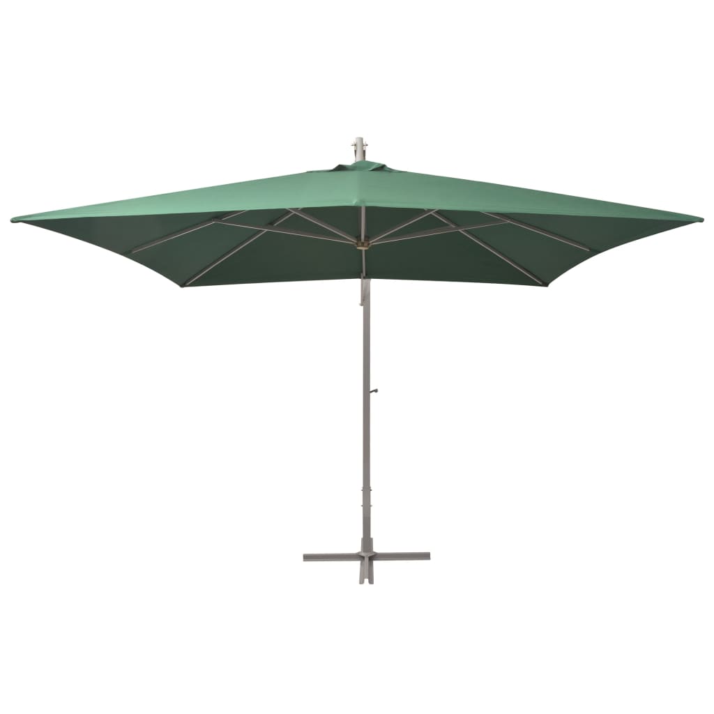 vidaXL Hanging Parasol | Green | Polyester Fabric | Large | Height-Adjustable
