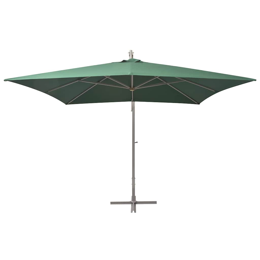 vidaXL Hanging Garden Parasol 300x300 cm Green Aluminium Pole