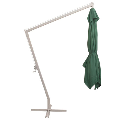 vidaXL Hanging Parasol | Green | Polyester Fabric | Large | Height-Adjustable