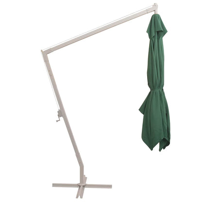 vidaXL Hanging Garden Parasol 300x300 cm Green Aluminium Pole