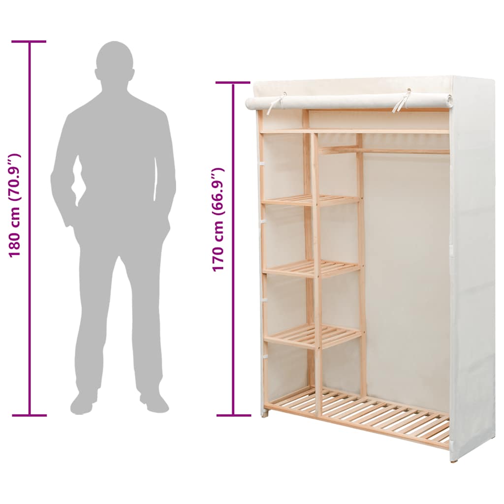 vidaXL Wardrobe Fabric and Pinewood 110x40x170 cm