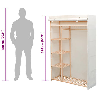 42976 vidaXL Wardrobe Fabric and Pinewood 110x40x170 cm