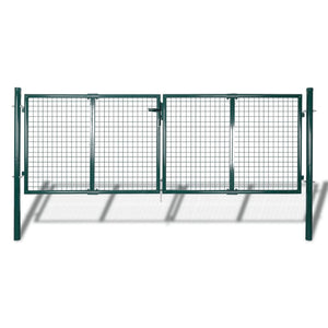 vidaXL Fence Gate Steel 306x175 cm Green