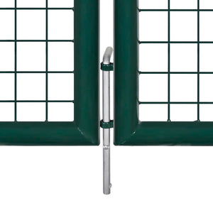 vidaXL Fence Gate Steel 306x175 cm Green