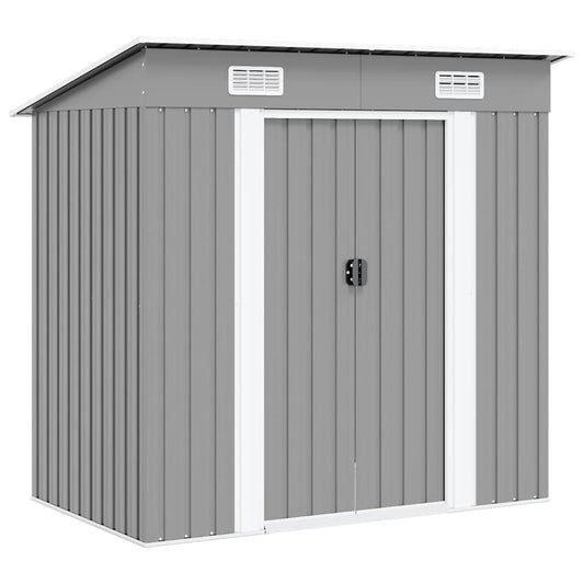42982 vidaXL Garden Shed Grey Metal