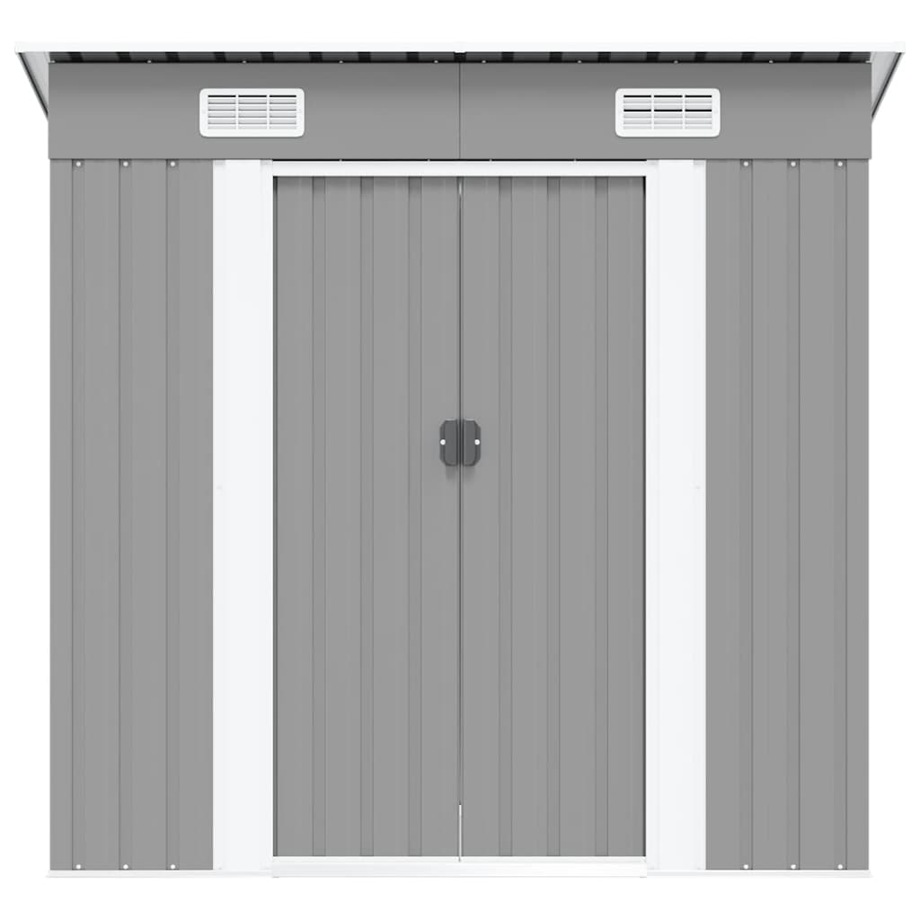 vidaXL Garden Shed Grey Metal