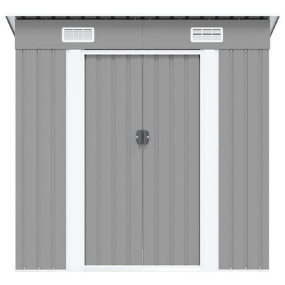 vidaXL Garden Shed Grey Metal