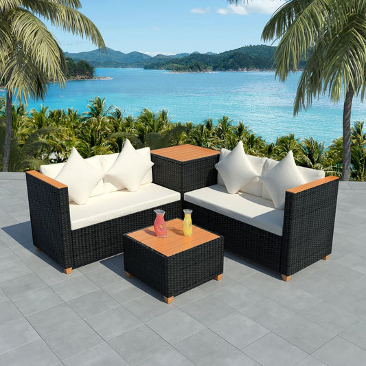 vidaXL Patio Furniture | Black and Cream