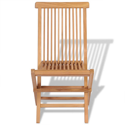 vidaXL Folding Chair | Set of 4 | Natural Teak | Solid Teak Wood | Standard