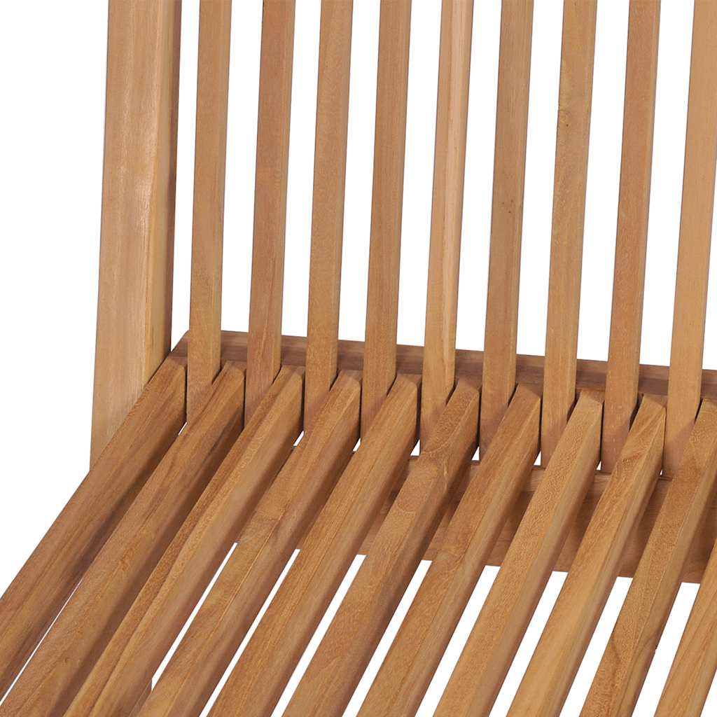 vidaXL Folding Chair | Set of 4 | Natural Teak | Solid Teak Wood | Standard