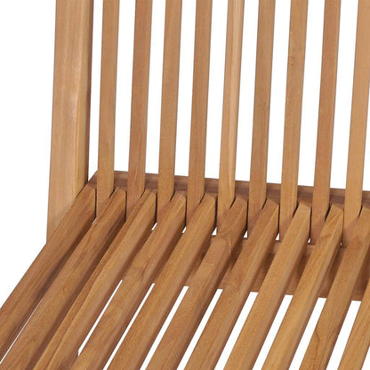 vidaXL Folding Chair | Set of 4 | Natural Teak | Solid Teak Wood | Standard