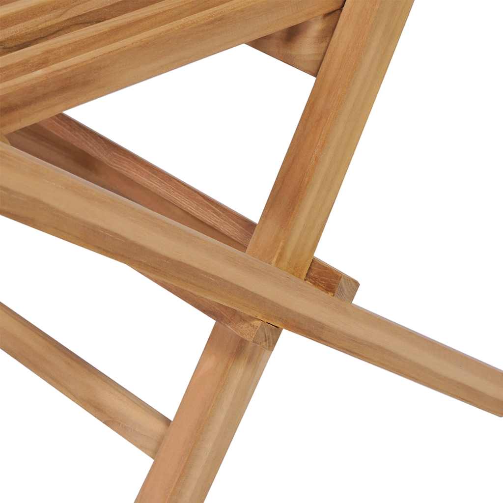 vidaXL Folding Chair | Set of 4 | Natural Teak | Solid Teak Wood | Standard