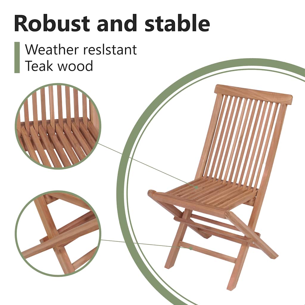 vidaXL Folding Chairs 4 pcs for Garden & Outdoor Teak Wood