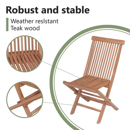 vidaXL Folding Chairs 4 pcs for Garden & Outdoor Teak Wood