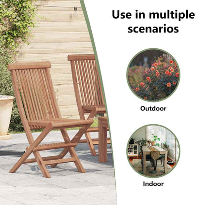vidaXL Folding Chairs 4 pcs for Garden & Outdoor Teak Wood