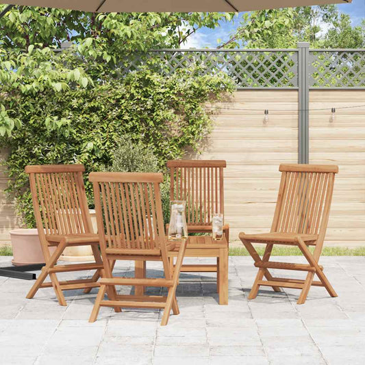 vidaXL Folding Chairs 4 pcs for Garden & Outdoor Teak Wood