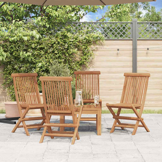 vidaXL Folding Chairs 4 pcs for Garden & Outdoor Teak Wood