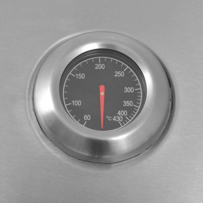 vidaXL Burner Gas Grill with Wheel Silver Steel with Metal Hose