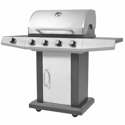 vidaXL Gas Barbecue Grill Silver Stainless steel