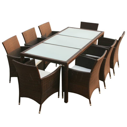 vidaXL Patio Furniture | Brown | Steel Frame, Aluminium Feet, PE Rattan | Large