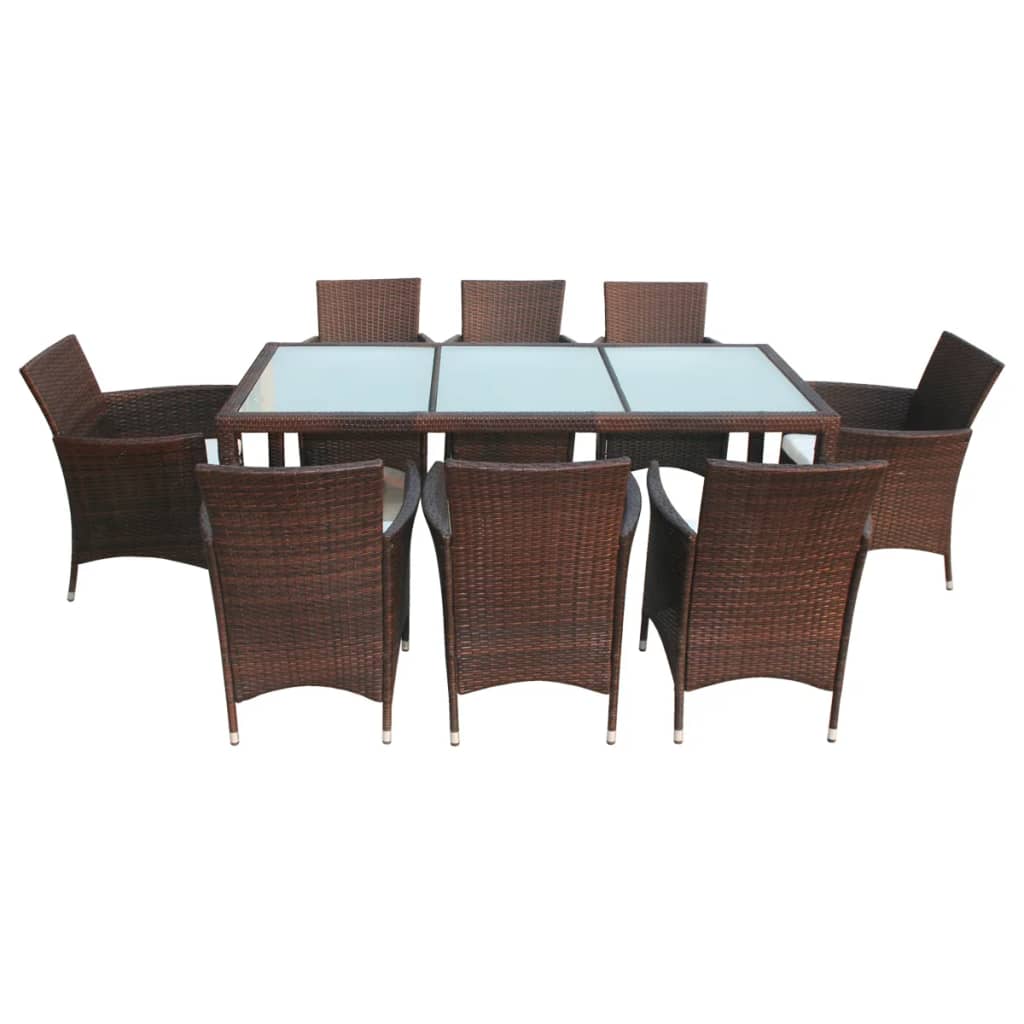 vidaXL Patio Furniture | Brown | Steel Frame, Aluminium Feet, PE Rattan | Large