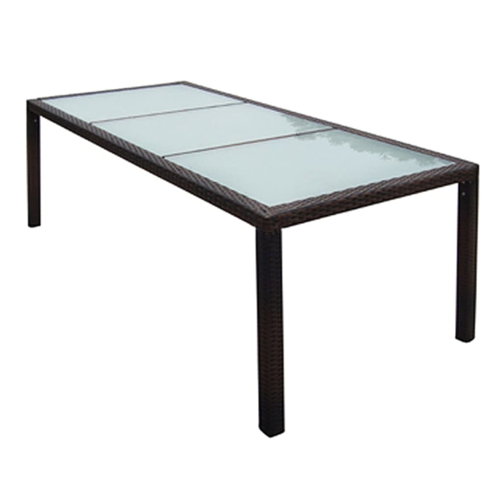 vidaXL Patio Furniture | Brown | Steel Frame, Aluminium Feet, PE Rattan | Large
