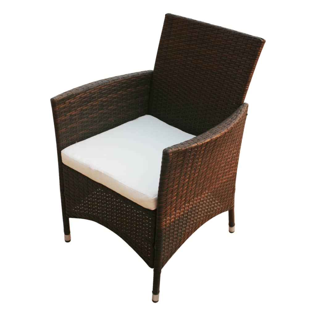 vidaXL Patio Furniture | Brown | Steel Frame, Aluminium Feet, PE Rattan | Large