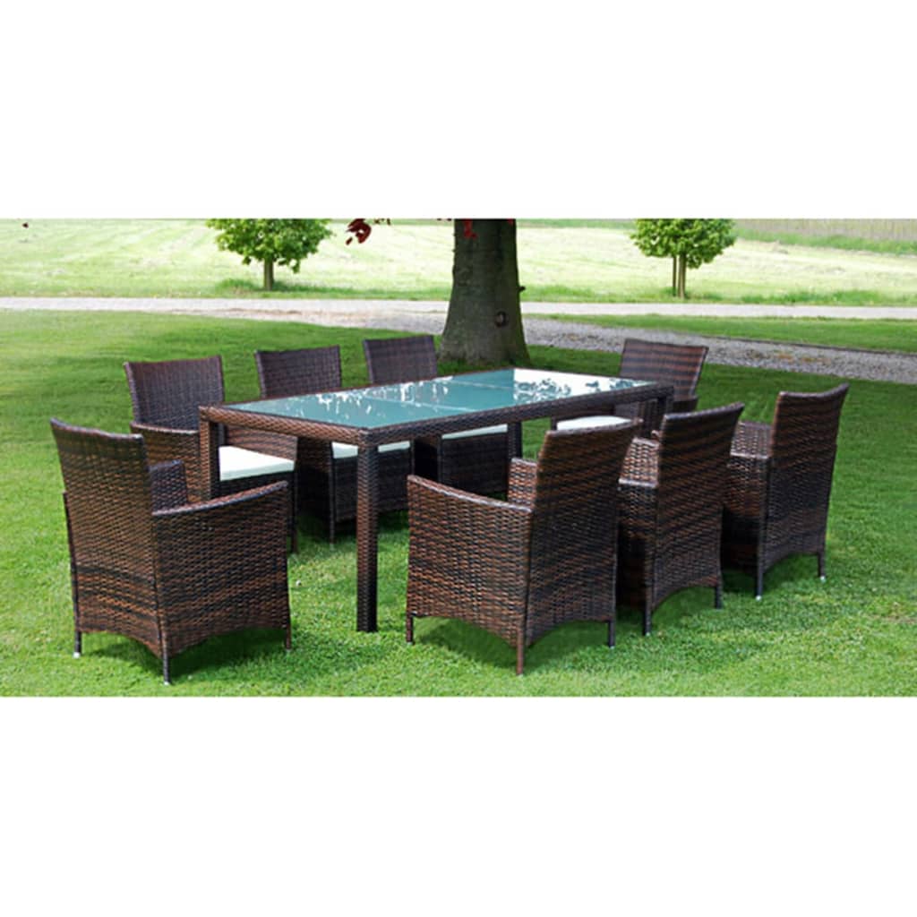 vidaXL Patio Furniture | Brown | Steel Frame, Aluminium Feet, PE Rattan | Large