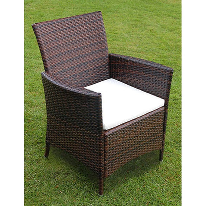 vidaXL Patio Furniture | Brown | Steel frame, Poly Rattan, Aluminium feet, Glass