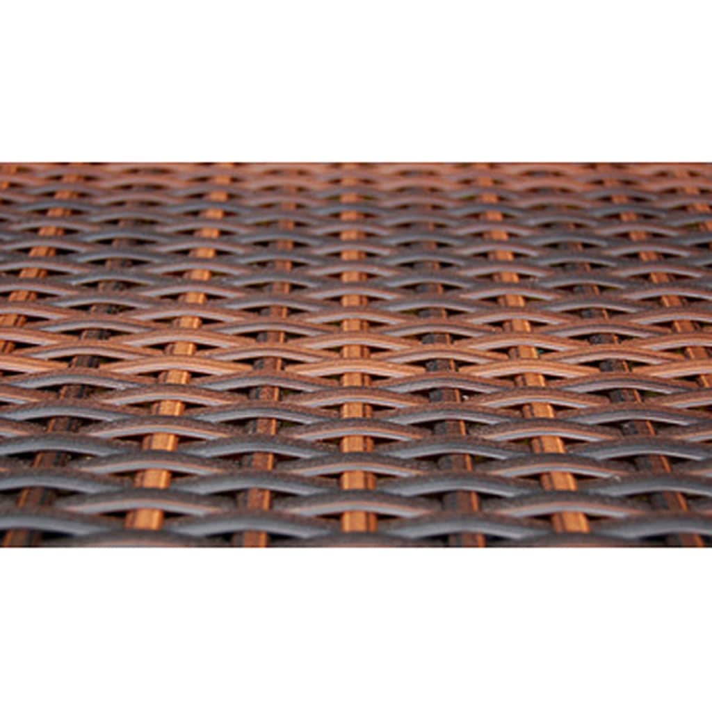 vidaXL Patio Furniture | Brown | Steel frame, Poly Rattan, Aluminium feet, Glass