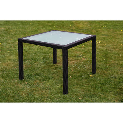vidaXL Patio Furniture | Black | Poly Rattan, Steel, Glass | Medium