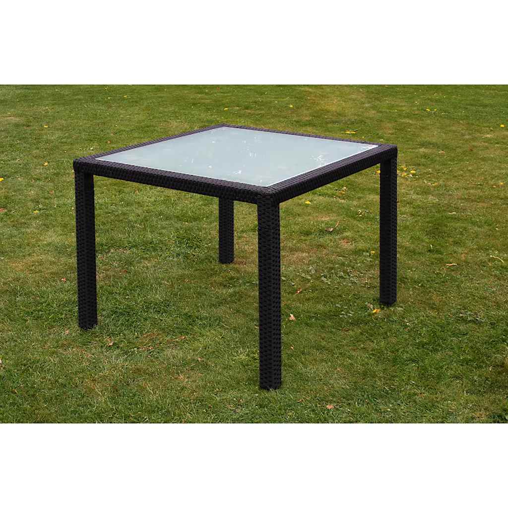vidaXL 5 Piece Outdoor Dining Set with Cushions Poly Rattan Black