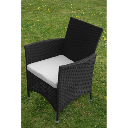 vidaXL Patio Furniture | Black | Poly Rattan, Steel, Glass | Medium