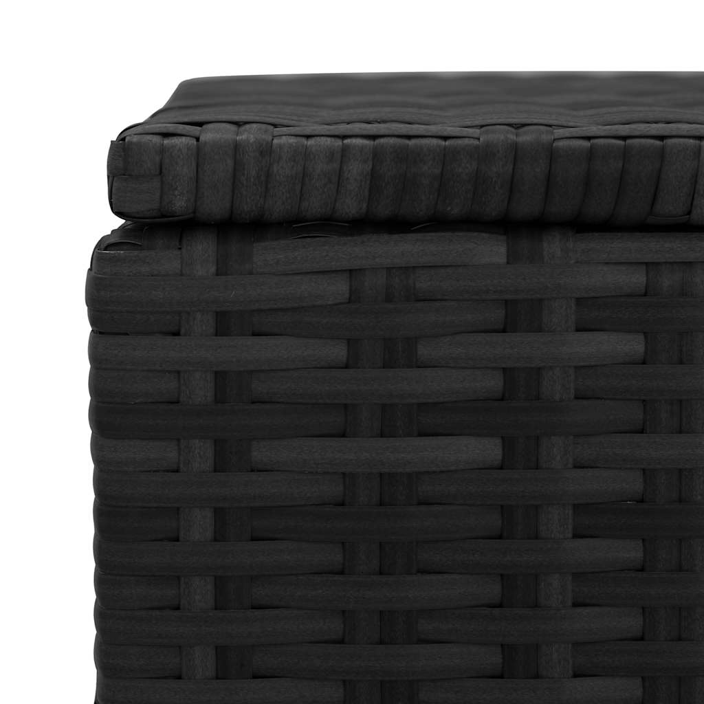 vidaXL Garden Storage Box | Black | PE rattan, Powder-coated steel